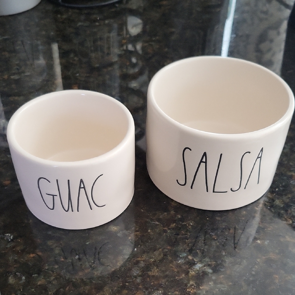 Rae Dunn White Guac and Salsa Bowls